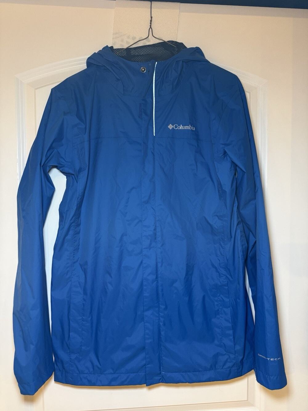 Columbia Boys Watertight Rain Jacket Youth XL 18/20 Blue Omni-Tech Hooded